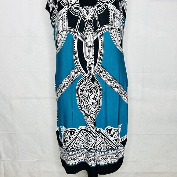 Saint Tropez West Sleeveless Collared Jersey Shift Dress Size 8 V-Neck Stretch - Picture 3 of 9